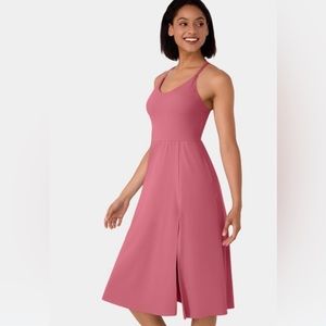 (3XL) NWT Halara Everyday Midi Chill Dress-La Land Color: Begonia Rouge